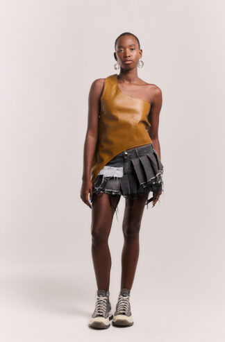 Saia de pregas Upcycle